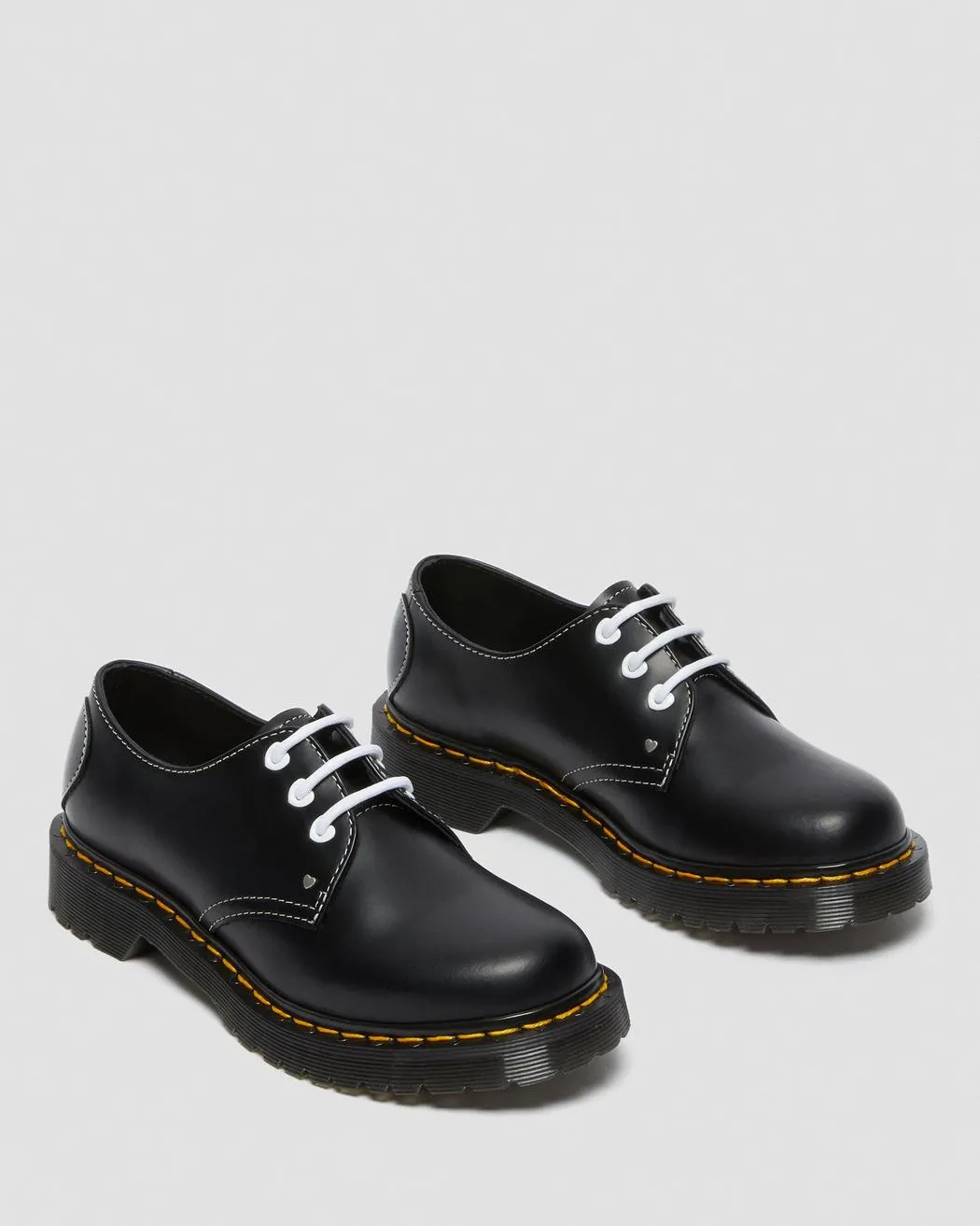 1461 Hearts Black Smooth   Patent Oxford Shoe