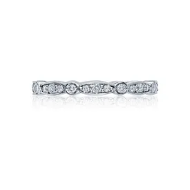 18k White Gold Marquise and Round Design Diamond Wedding Band