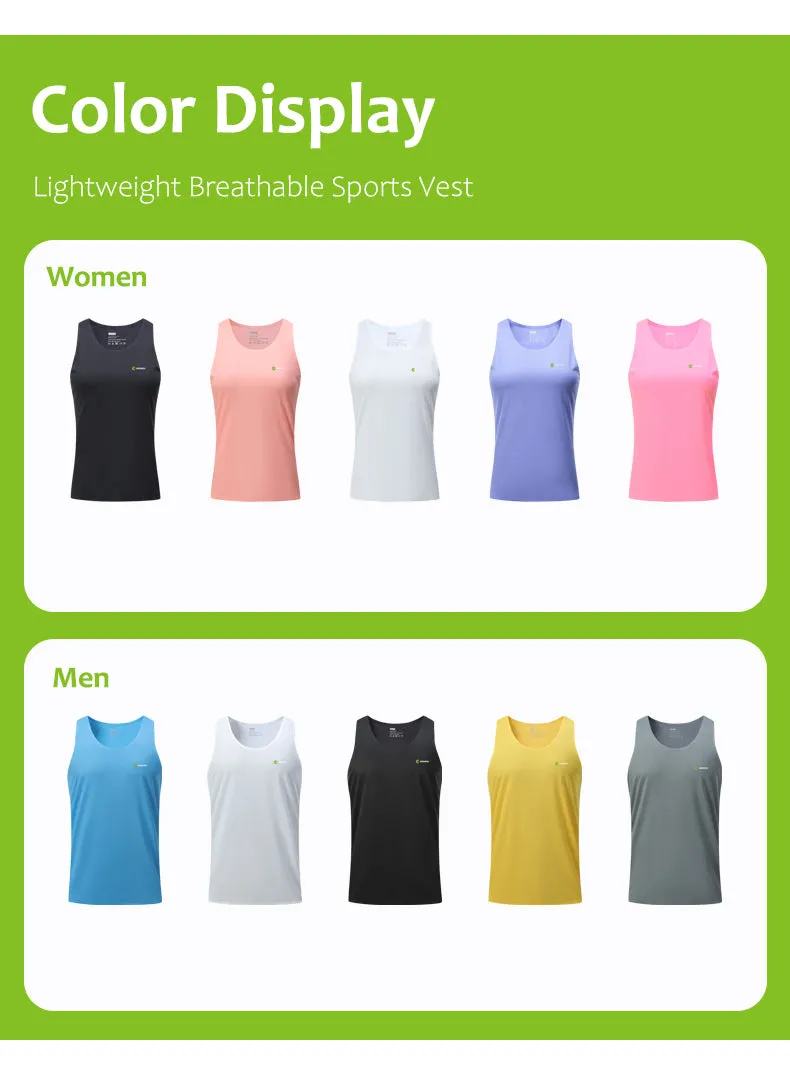 ANNIOU New Sports Vest For Unisex Lightweight Quick-drying Breathable Training Marathon Fitness Tank Top Running Sleeveless Tops