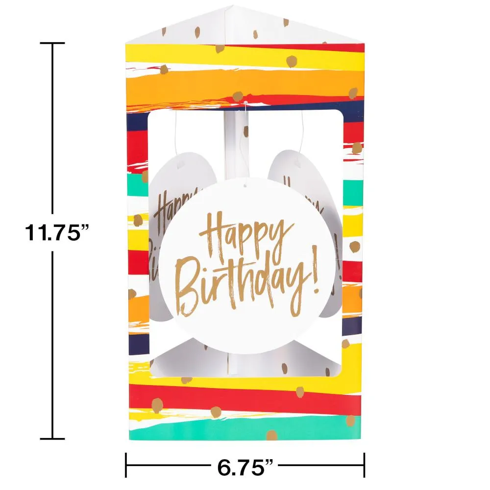 Birthday Stripes 3D Centerpiece w/Danglers (2/Pkg)