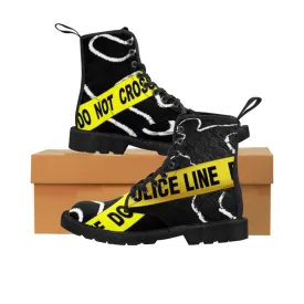 Canvas Boots AL BLUE DESIGNED ART CRIME SCENE