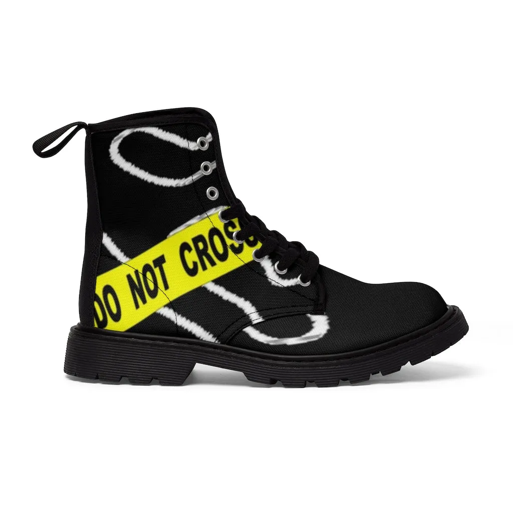 Canvas Boots AL BLUE DESIGNED ART CRIME SCENE