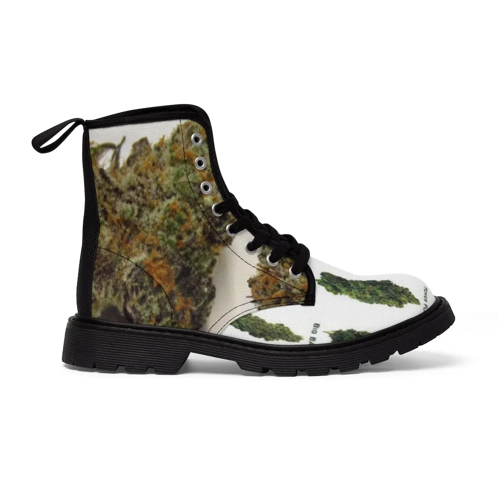 Canvas Boots AL BLUE DESIGNED ART WEED STRAINS