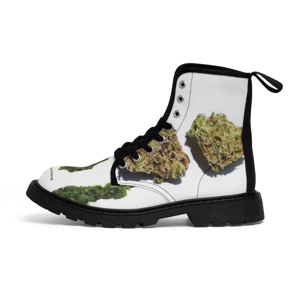 Canvas Boots AL BLUE DESIGNED ART WEED STRAINS