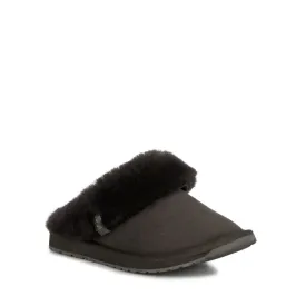 EMU Women's Eden Platinum Sheepskin Black Scuff Slipper