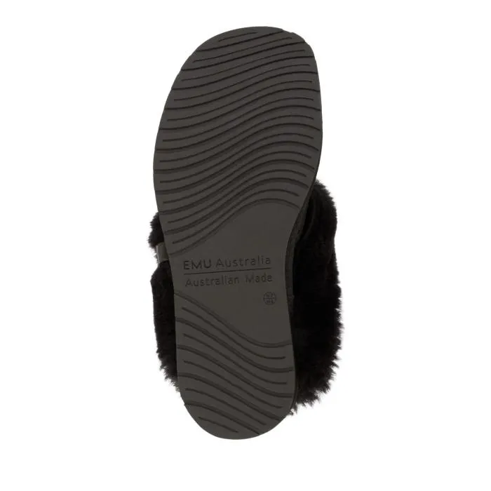 EMU Women's Eden Platinum Sheepskin Black Scuff Slipper