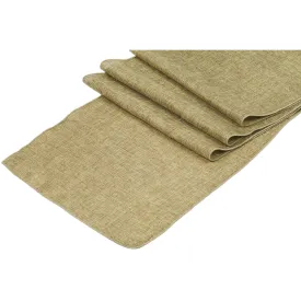 Faux Burlap Table Runner - Natural Tan