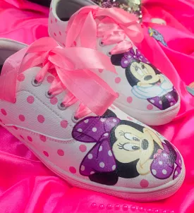 Funky N Trendy hand painted water resistant minnie theme casual shoes