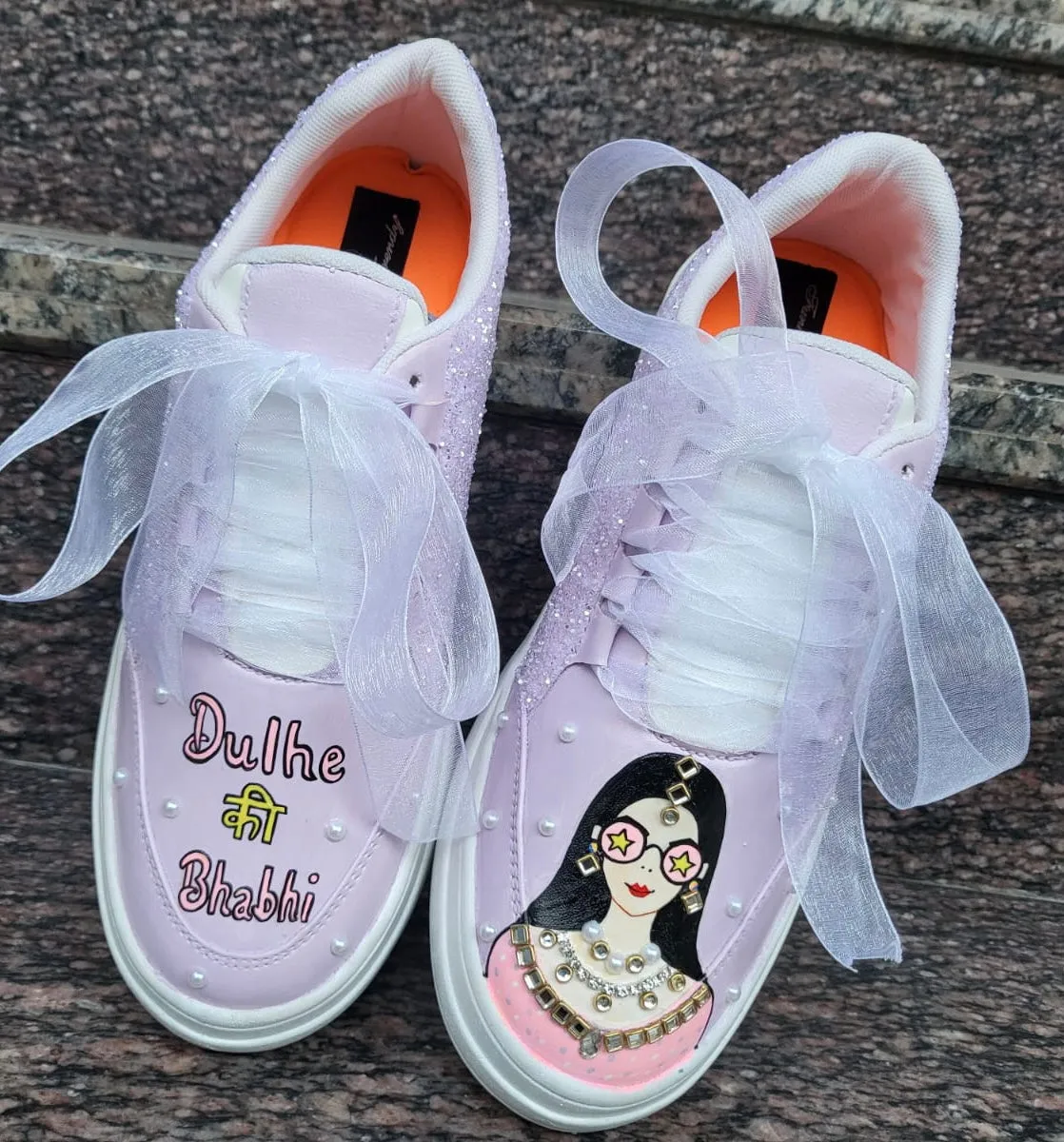 FUNKY N TRENDY hand painted water resistant wedding theme shoes for Dulhe ki Bhabhi / handcrafted shoes / quirky shoes/ bridesmaid shoes