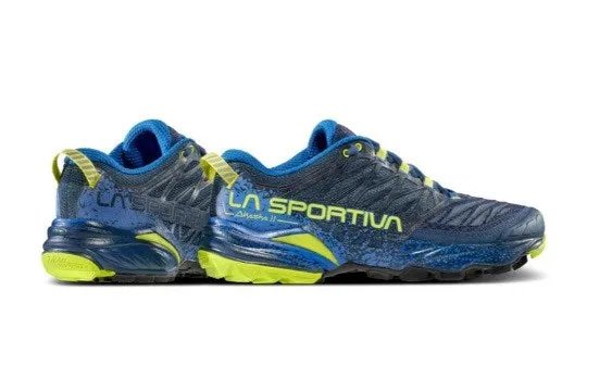 La Sportiva Akasha II Men's Mountain Running Shoe - Storm Blue/Lime Punch