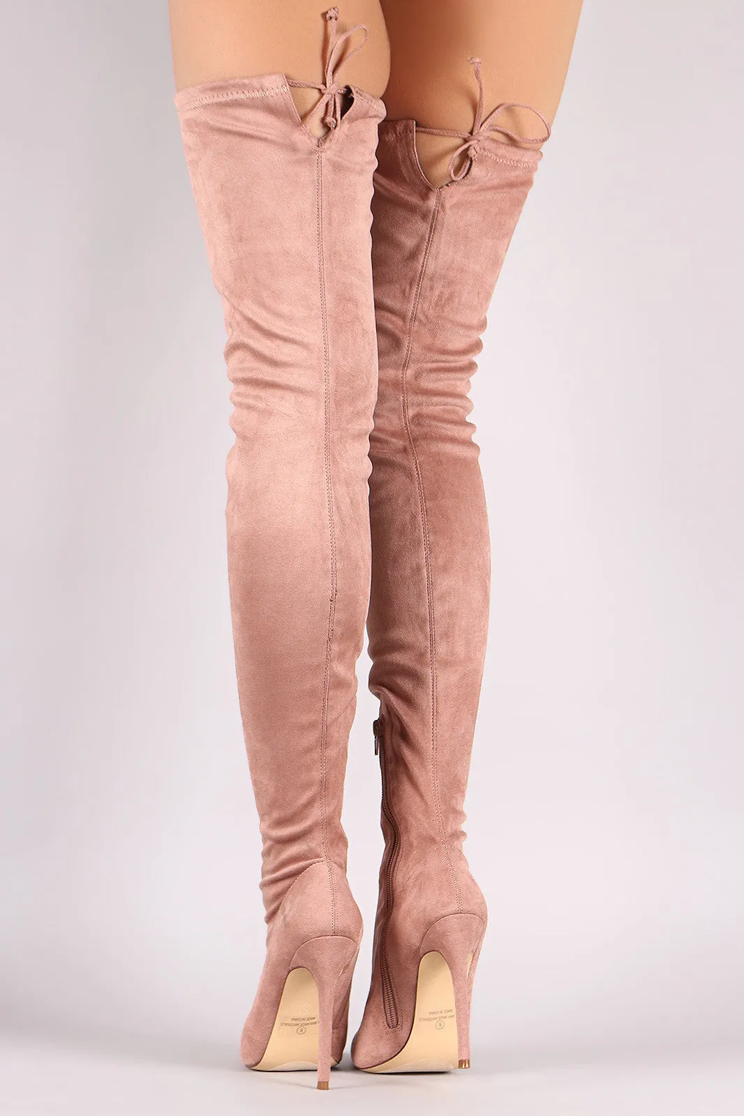 Liliana Suede Over The Knee Pointy Toe Boots