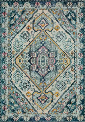 Nadia Rug in Aqua & Pink