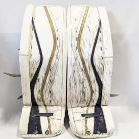 Reebok XLT- Used Pro Stock Goalie Pads (White/Gold)