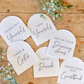 Rustic Romance Wedding Signs 16.5cm x 28.6cm 6pk