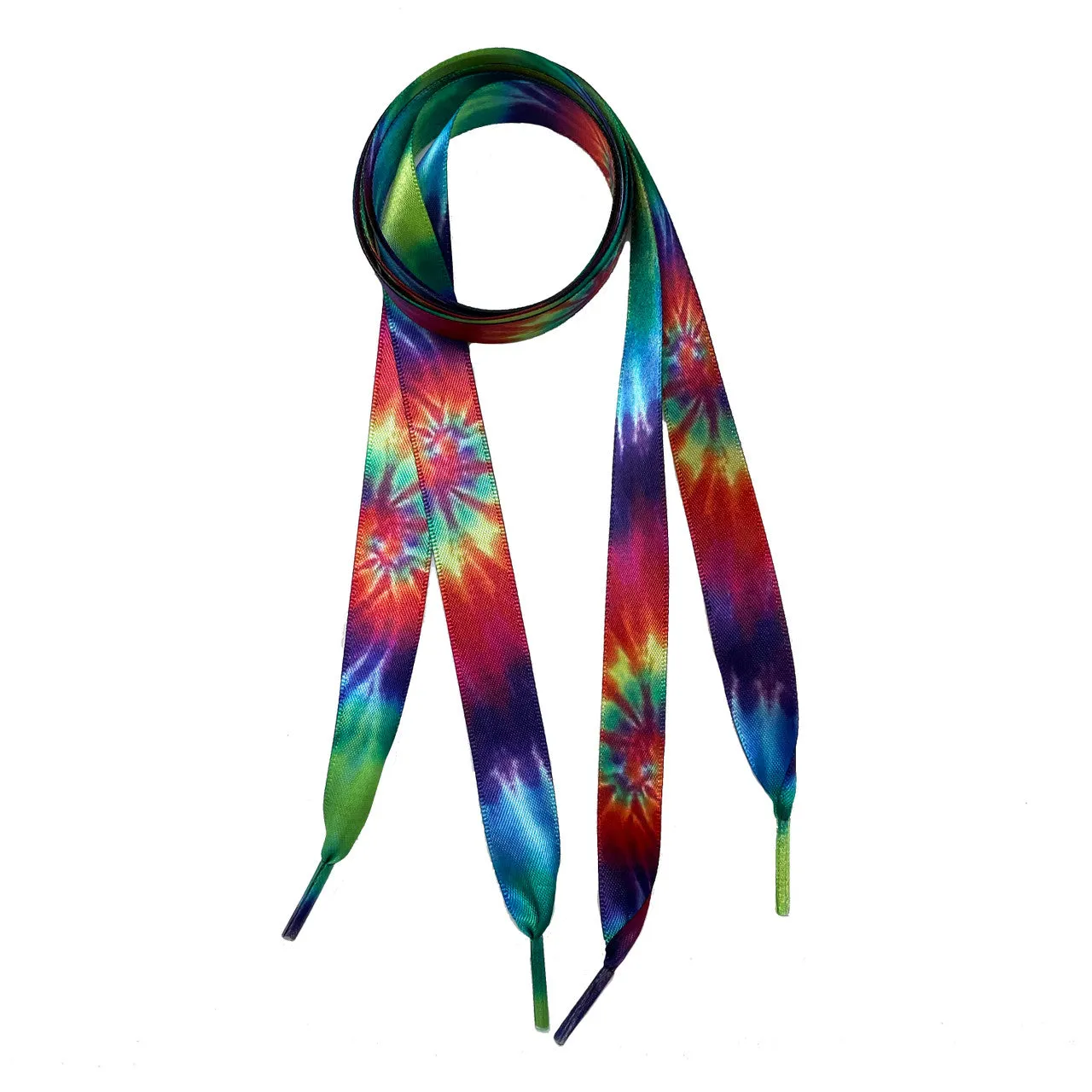 Satin Shoelaces tie dye print ideal for hip hop dance, dance team, sneaker junkie, cheerleading, wedding, prom in 36" and 44" lengths